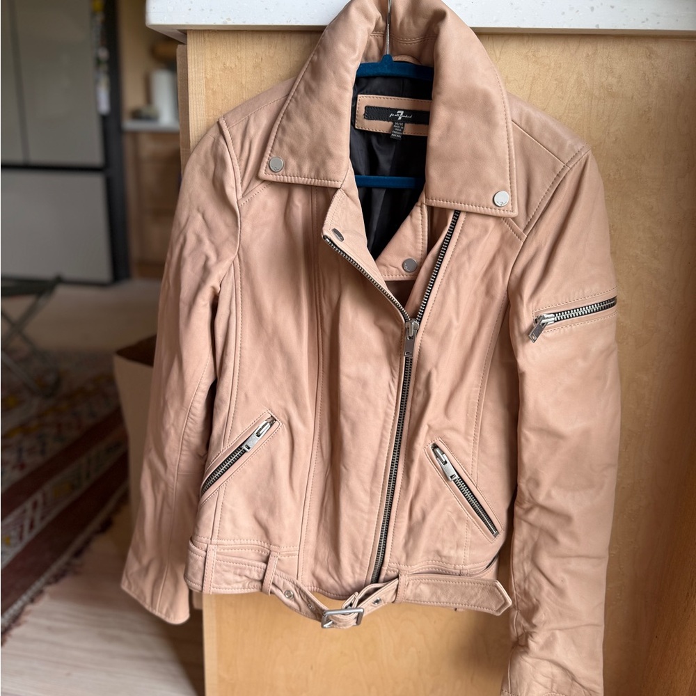 7 For All Mankind Pink Leather Jacket